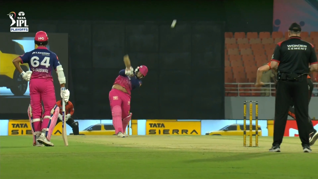 IPL 2026 Eliminator: SRH vs RR - Vaibhav Sooryavanshi Six background