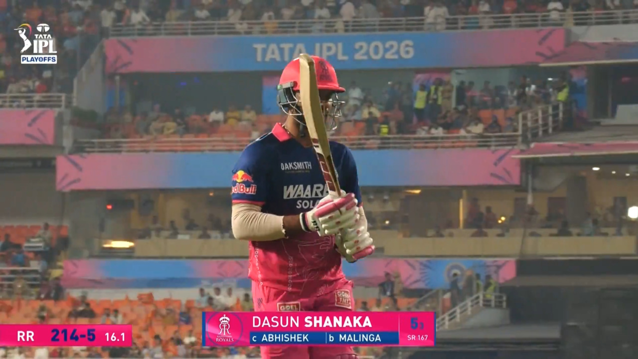 IPL 2026 Eliminator: SRH vs RR - Dasun Shanaka Wicket background