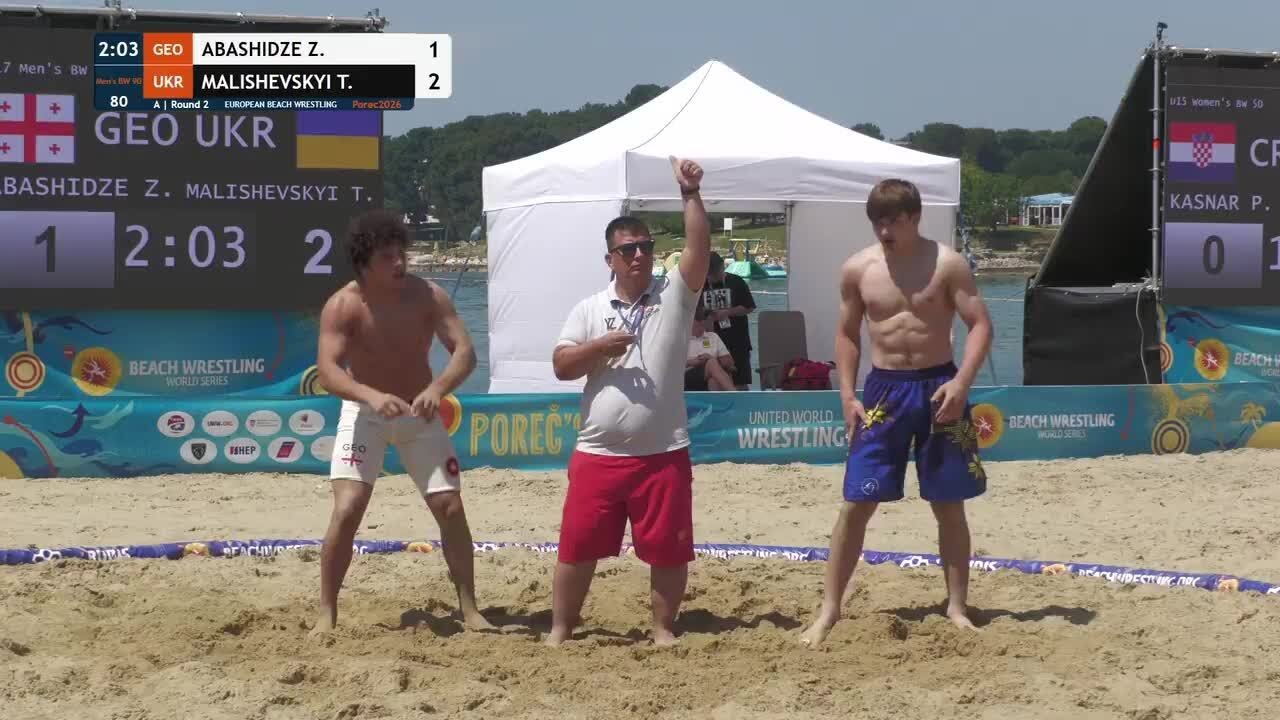 Zebur ABASHIDZE (GEO) vs. Tymur MALISHEVSKYI (UKR) • A | Round 2 • Men's BW 90Kg background