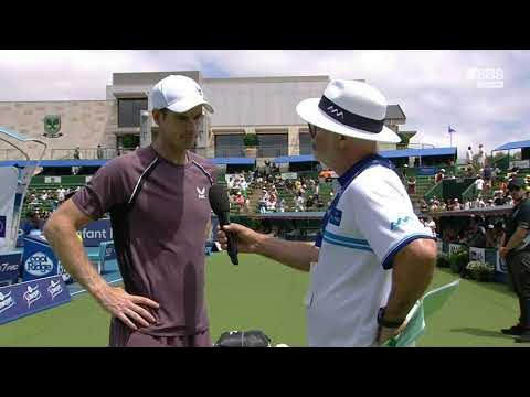 AWKWARD Andy Murray interview after Kooyong defeat background