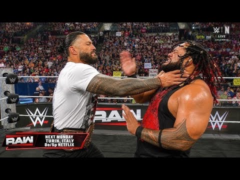 Roman Reigns attack Jacob Fatu After contracting signing WWE Raw 25 may 2026 background