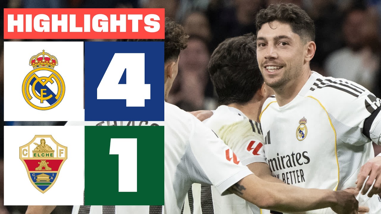 REAL MADRID 4 - 1 ELCHE CF | RESUMEN LALIGA EA SPORTS background