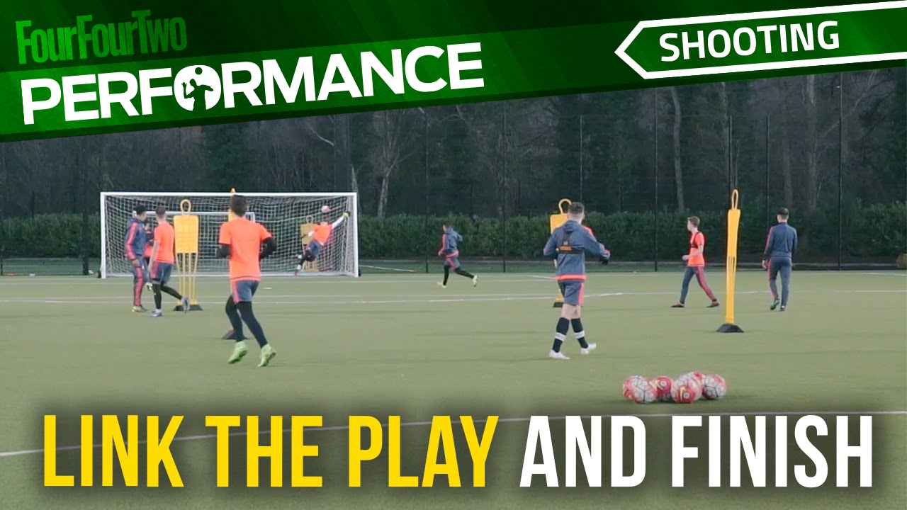 Soccer shooting exercise | Link the play and finish drill | Swansea City Academy background