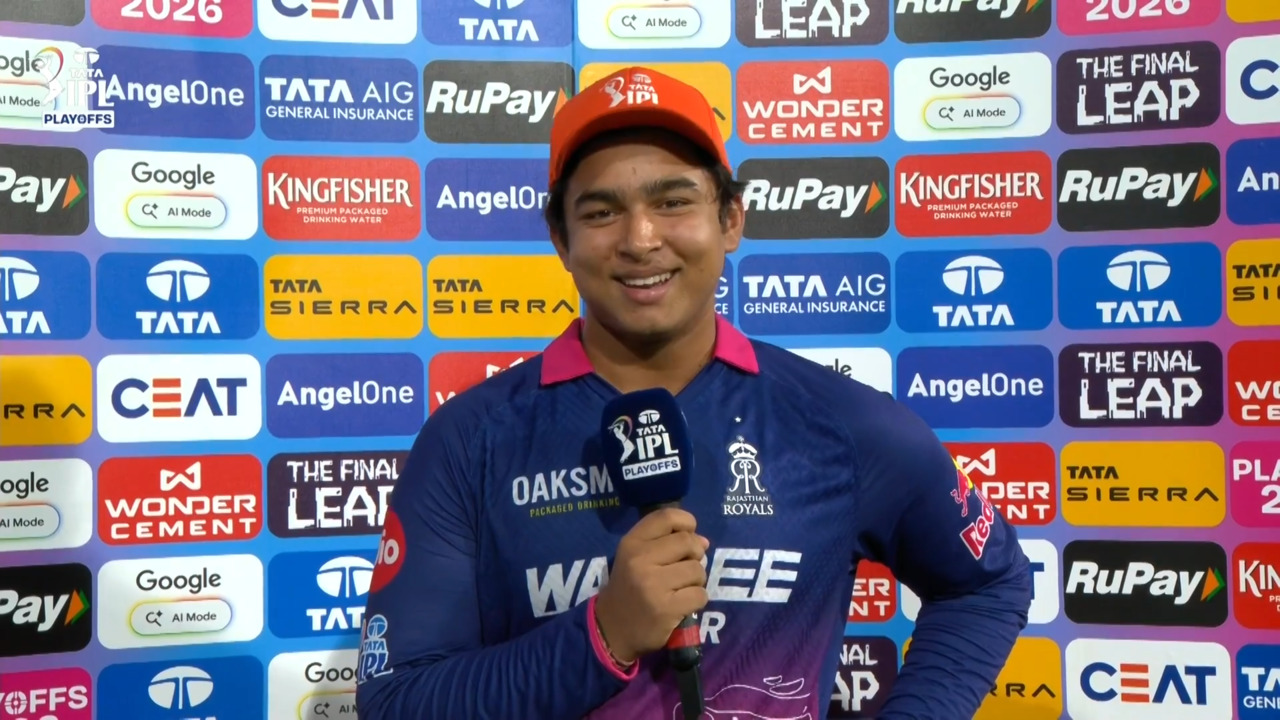 IPL 2026 Eliminator: SRH vs RR - Vaibhav Sooryavanshi Interview background
