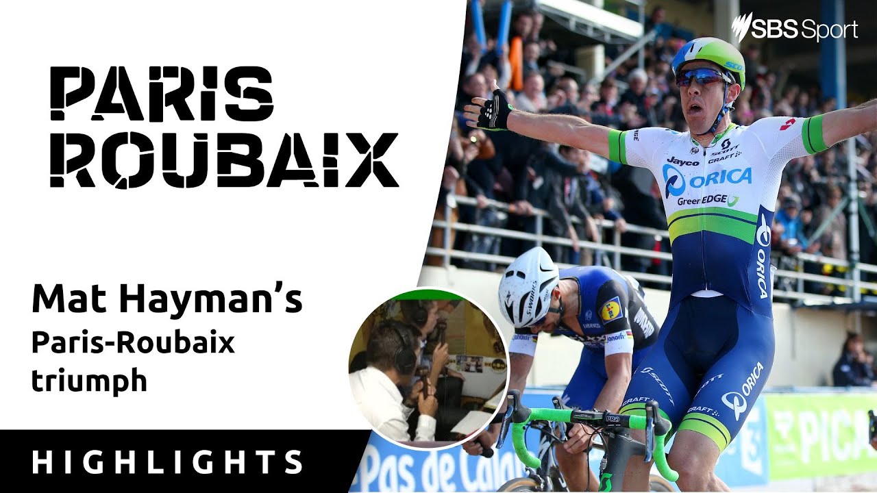 Aussie commentators loving Mat Hayman's Paris-Roubaix win background