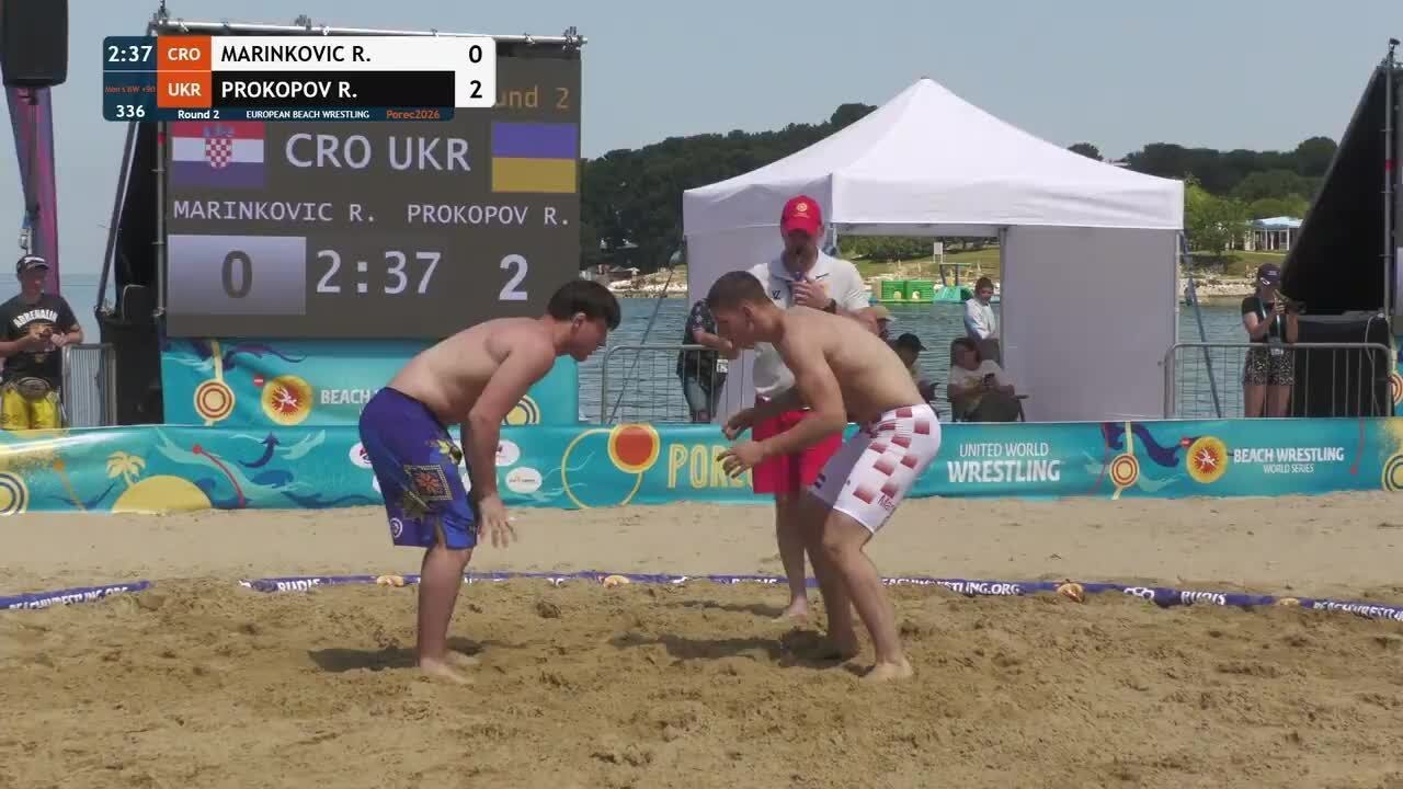Roko MARINKOVIC (CRO) vs. Ruslan PROKOPOV (UKR) • Round 2 • Men's BW +90Kg background