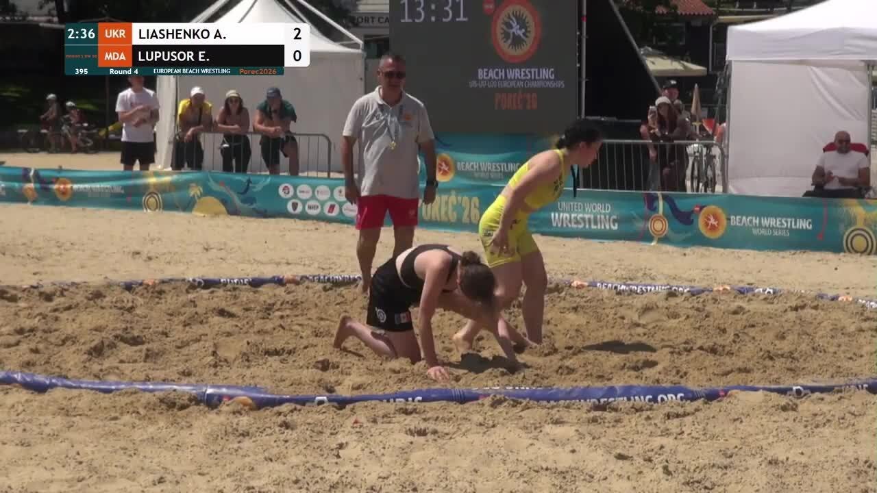 Alevtyna LIASHENKO (UKR) vs. Erika LUPUSOR (MDA) • Round 4 • Women's BW 50Kg background