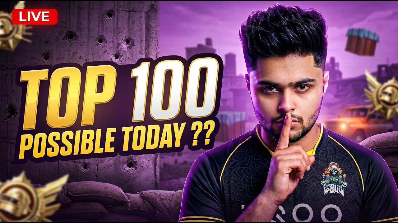 TOP 100 TODAY ❤️🔥 BGMI LIVE w S8UL BIXI background
