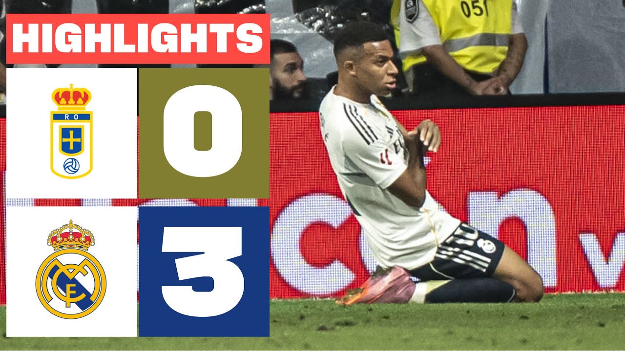 REAL OVIEDO 0 - 3 REAL MADRID | RESUMEN LALIGA EA SPORTS background