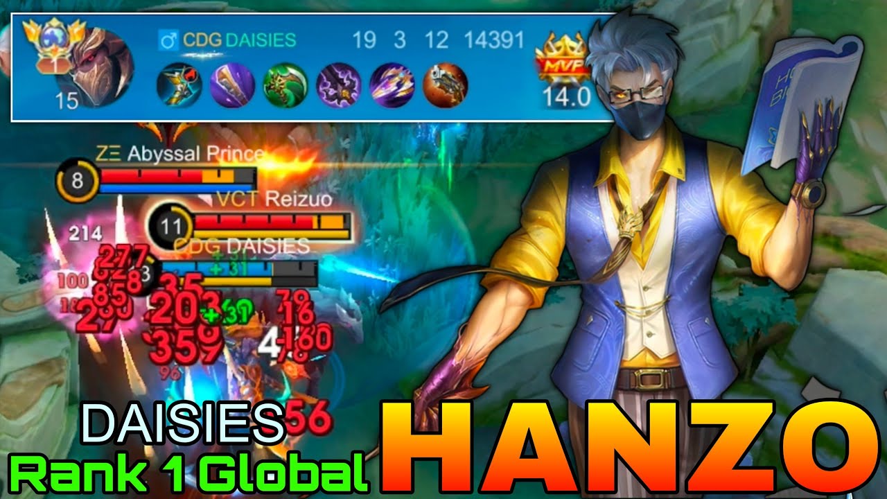 Deadly Jungler Hanzo NonStop Hunt - Top 1 Global Hanzo by DAISIES - Mobile Legends
