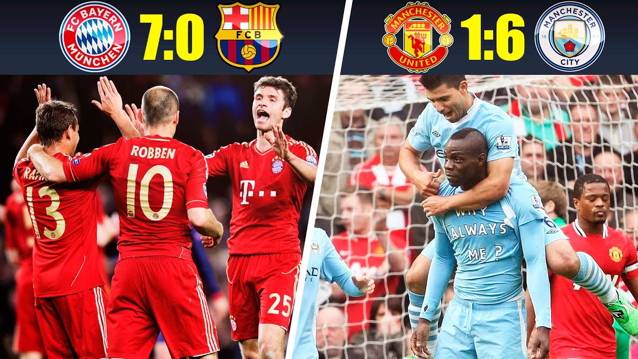 10 Most Humiliating Defeats In Matches Of Big Football Clubs • 2010s Decade background