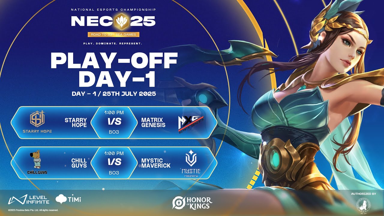 National Esports Championships 2025 ပြိုင်ပွဲကြီးရဲ့ Honor of Kings Tournament backdrop
