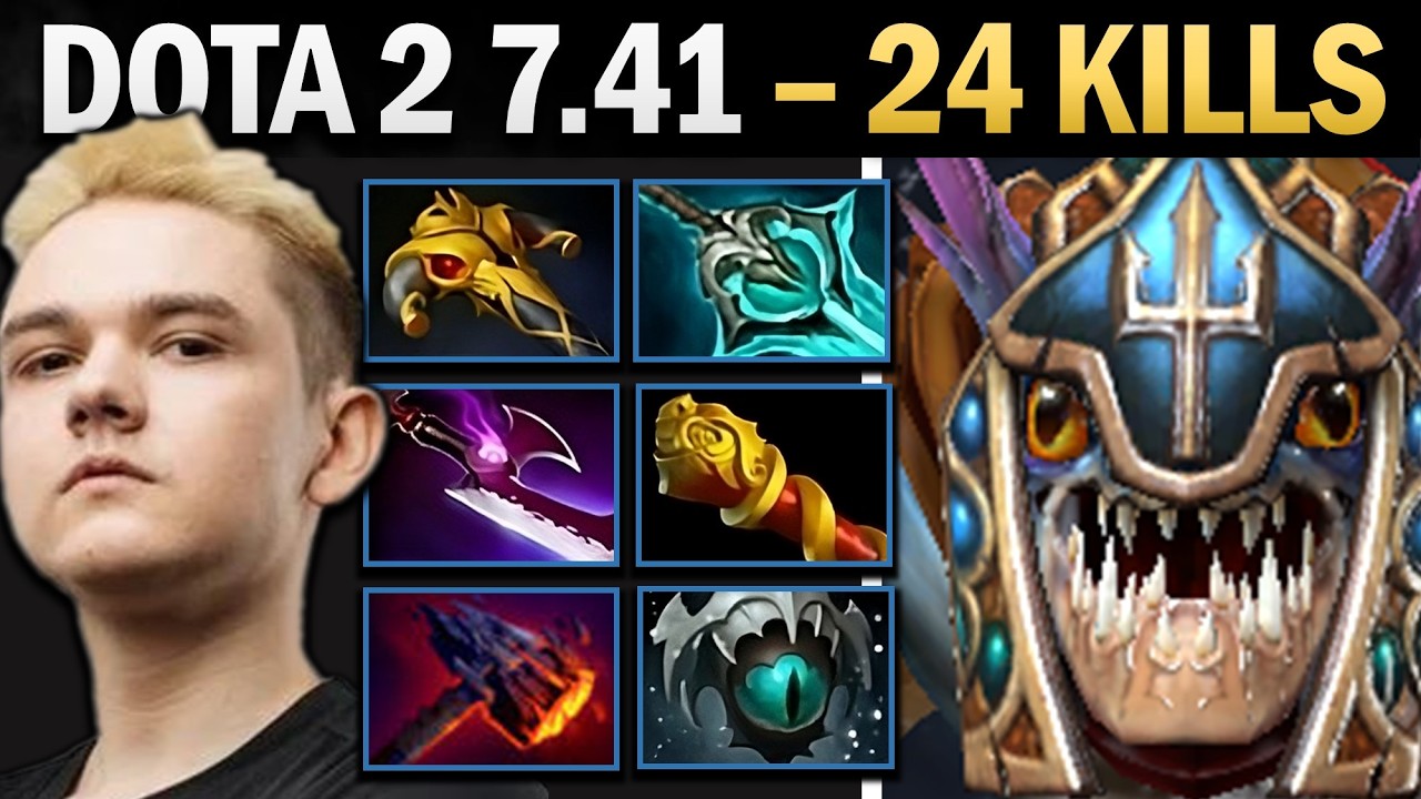 Slark Dota 2 7.41 with 24 Kills and MKB - Dota Gameplay