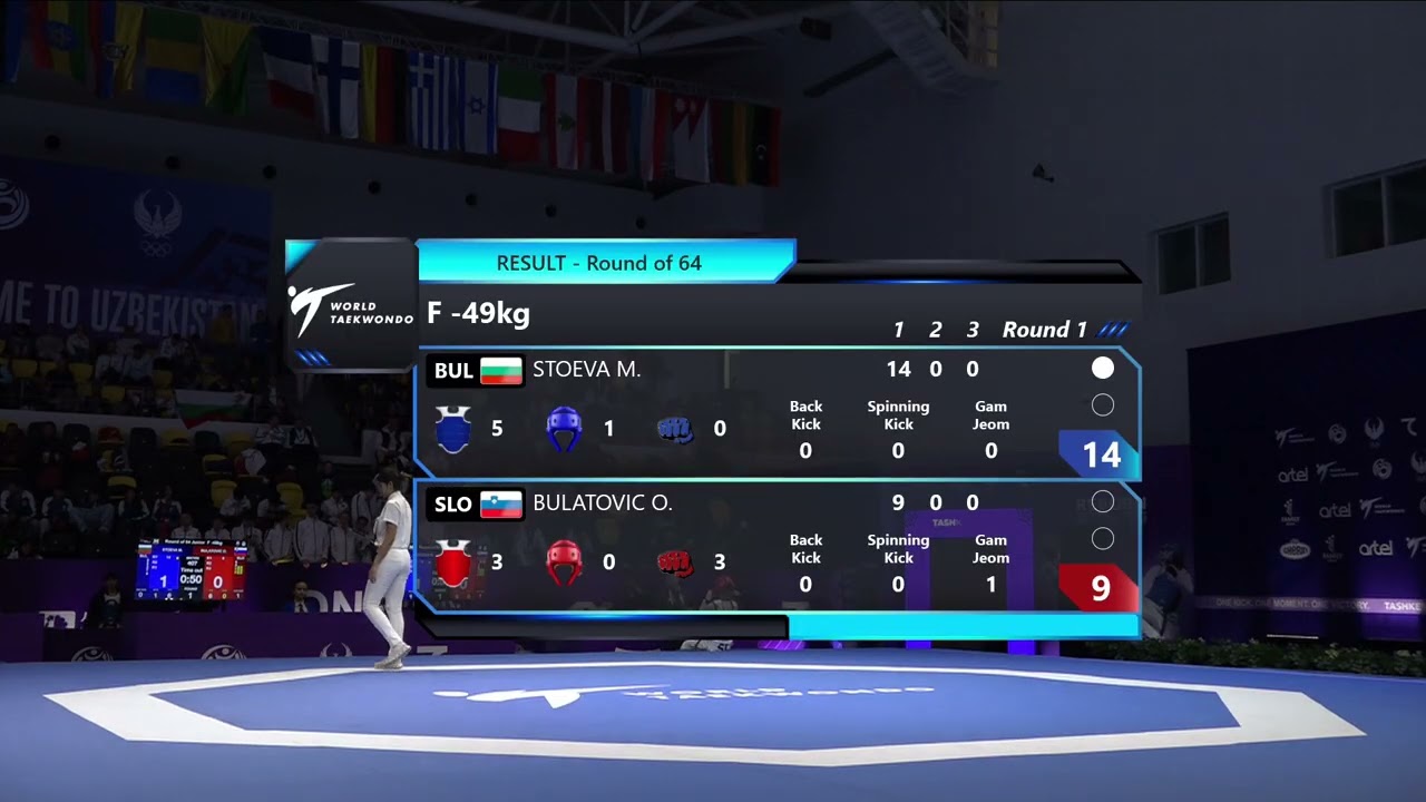 407 Round of 64 F 49kg BUL STOEVA M SLO BULATOVIC O PGM background
