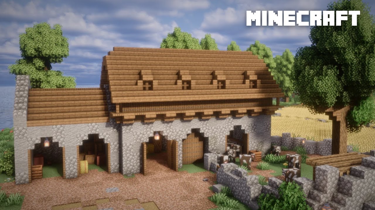 Minecraft: How to build a Medieval Cow Farm | Minecraft Tutorial