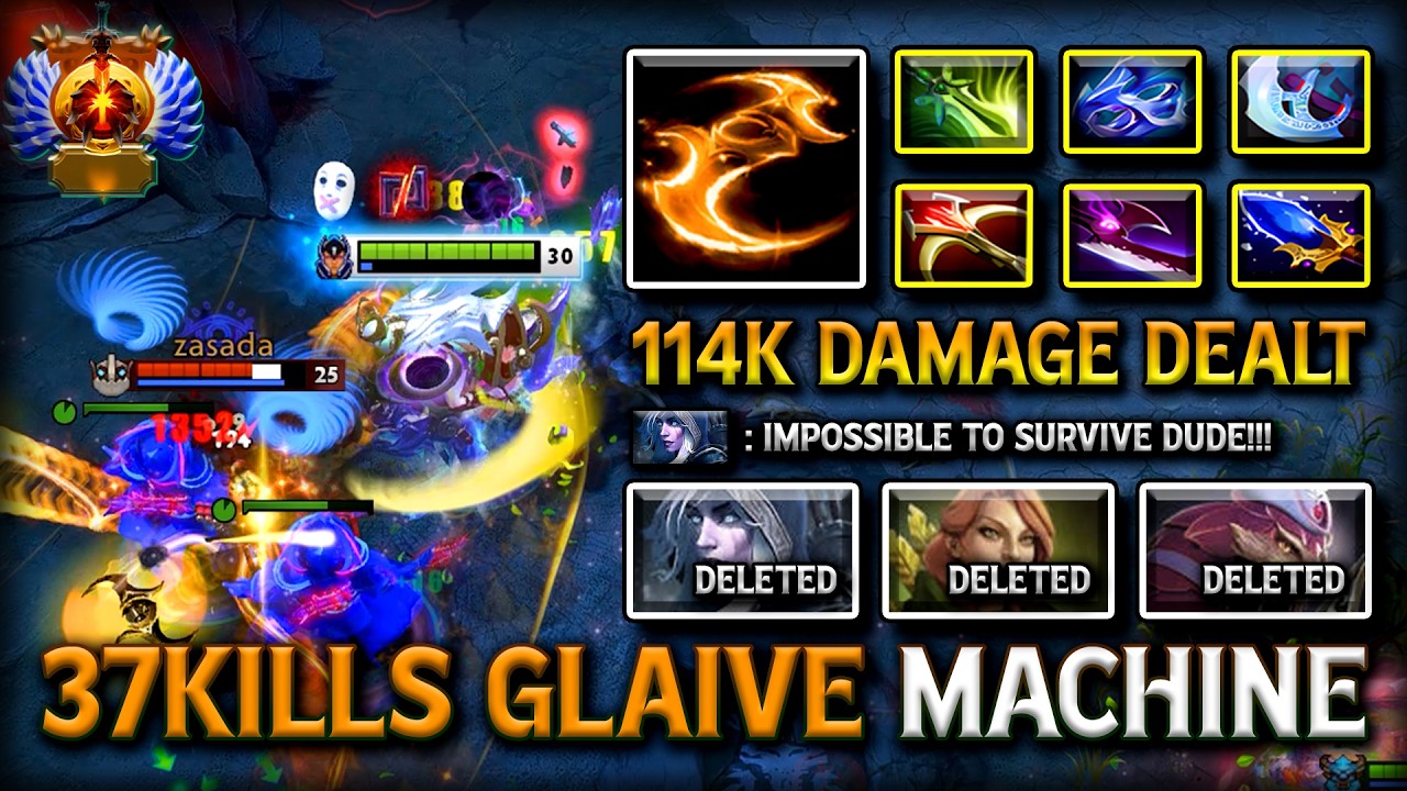 EPIC 37KILLS GLAIVE MACHINE HARD CARRY LUNA WITH CRAZY ATTACK SPEED BUILD | 7.41c DOTA 2