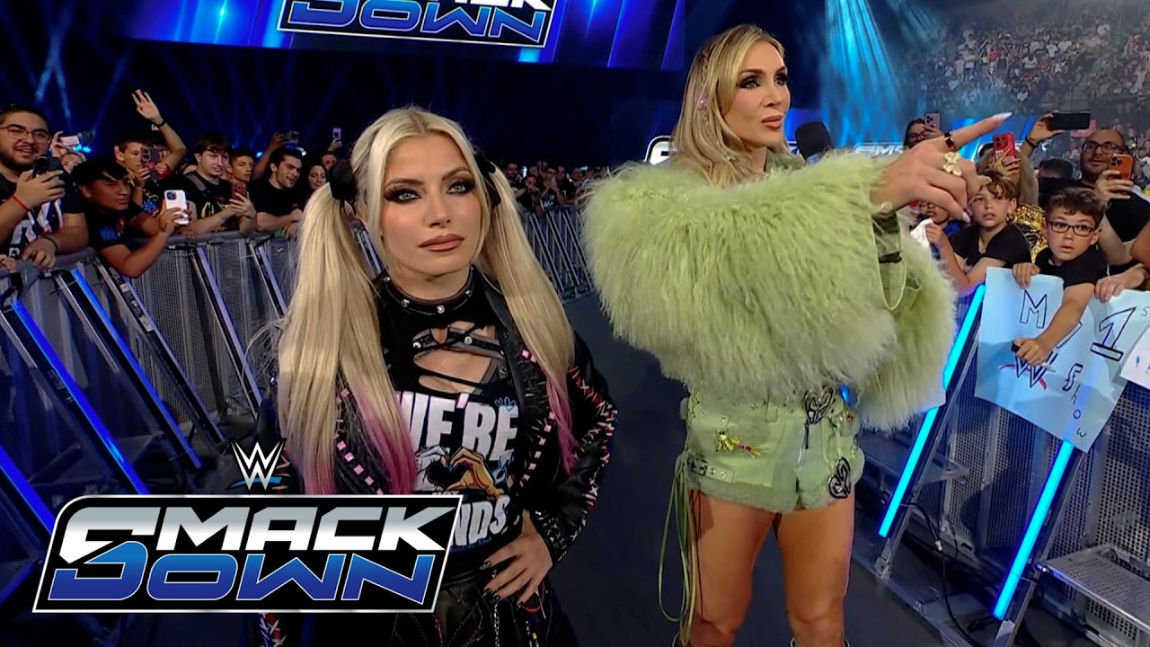 Alexa Bliss & Charlotte Flair Entrance: WWE SmackDown in Barcelona, May 29, 2026 background