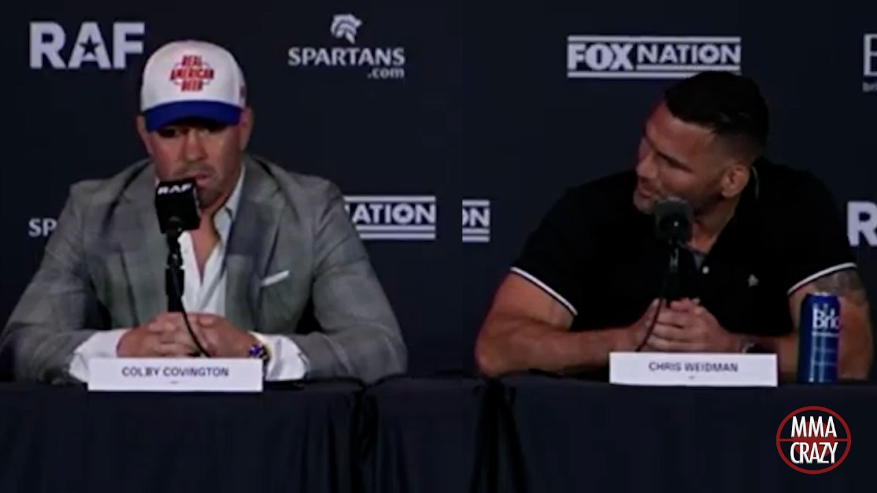 Colby Covington vs. Chris Weidman Press Conference Highlights for RAF 09 background