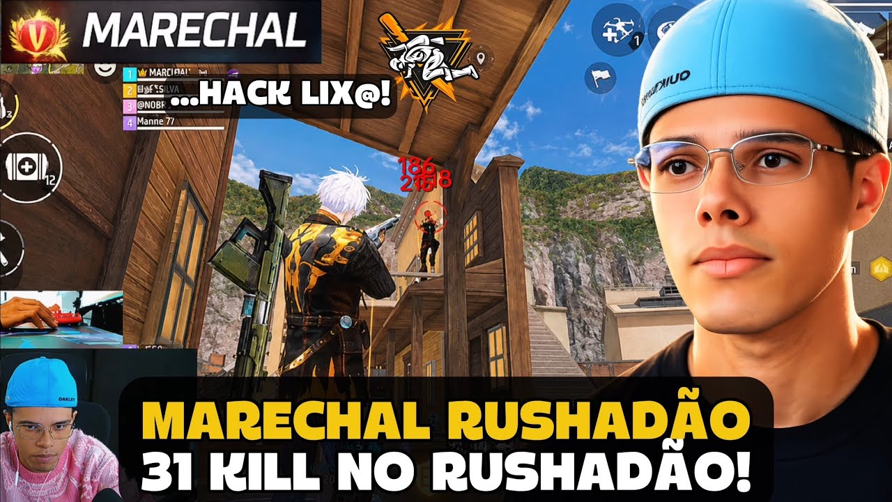 MARECHAL FEZ 31 KILL NO RUSHADÃO COM A SENSIBILIDADE PERFEITA! FREE FIRE - MARECHAL HIGHLIGHTS