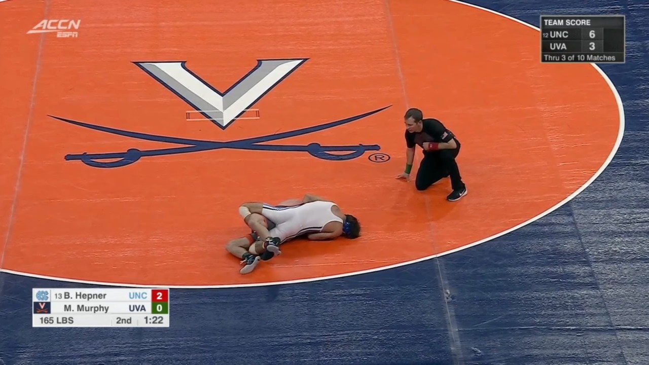 165lbs Bryce Hepner (UNC) vs Michael Murphy (Virginia) background
