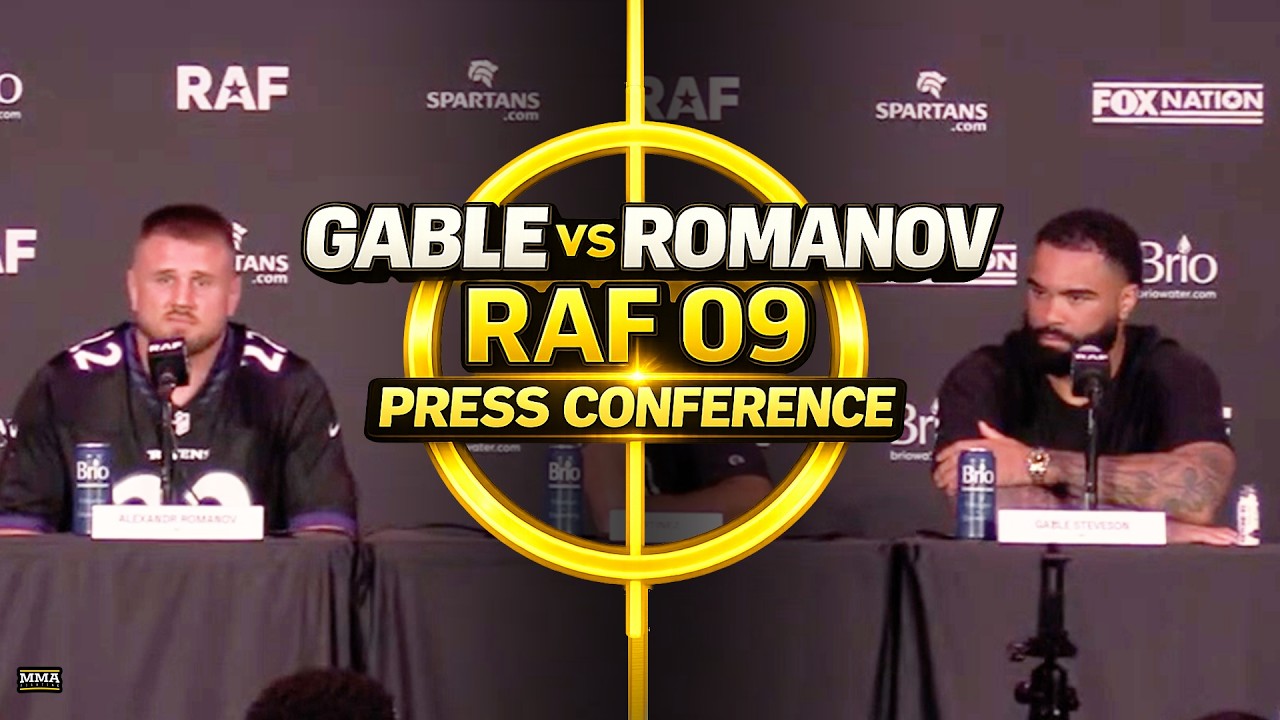 Gable Steveson vs Alexandr Romanov RAF 09 Press Conference | MMA Fighting background
