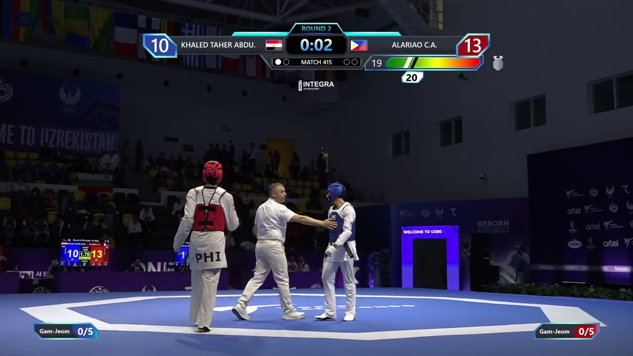 415 Round of 32 M 63kg EGY KHALED TAHER ABDU PHI ALARIAO C A PGM