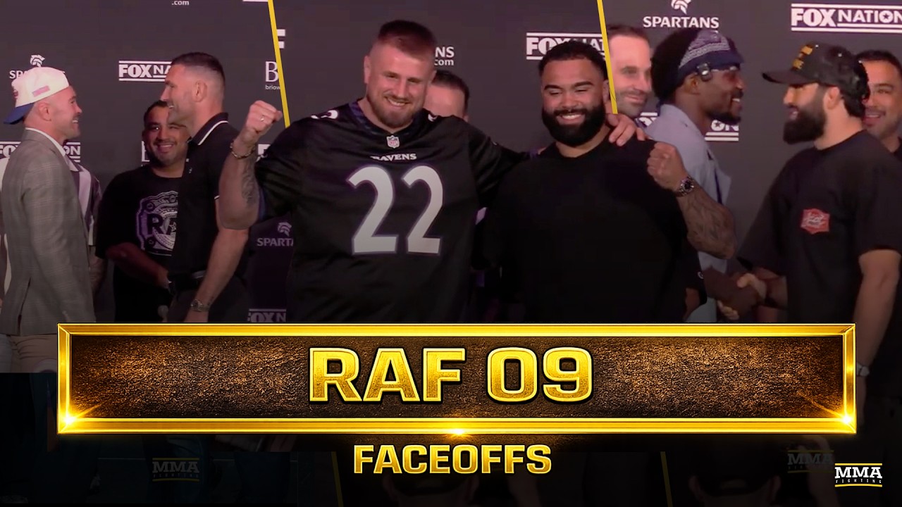 RAF 09 Faceoffs: Arman Tsarukyan, Colby Covington, Merab Dvalishvili Staredown | MMA Fighting