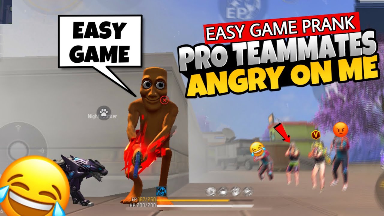 Grandmaster Player Angry On Međ Easy Game Prank | FF Funny Prank | Funny Easy Game Prank Free Fire đ€Ł background