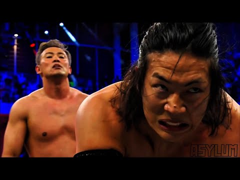 Kazuchika Okada vs Konosuke Takeshita Double Or Nothing 2026 Highlights background