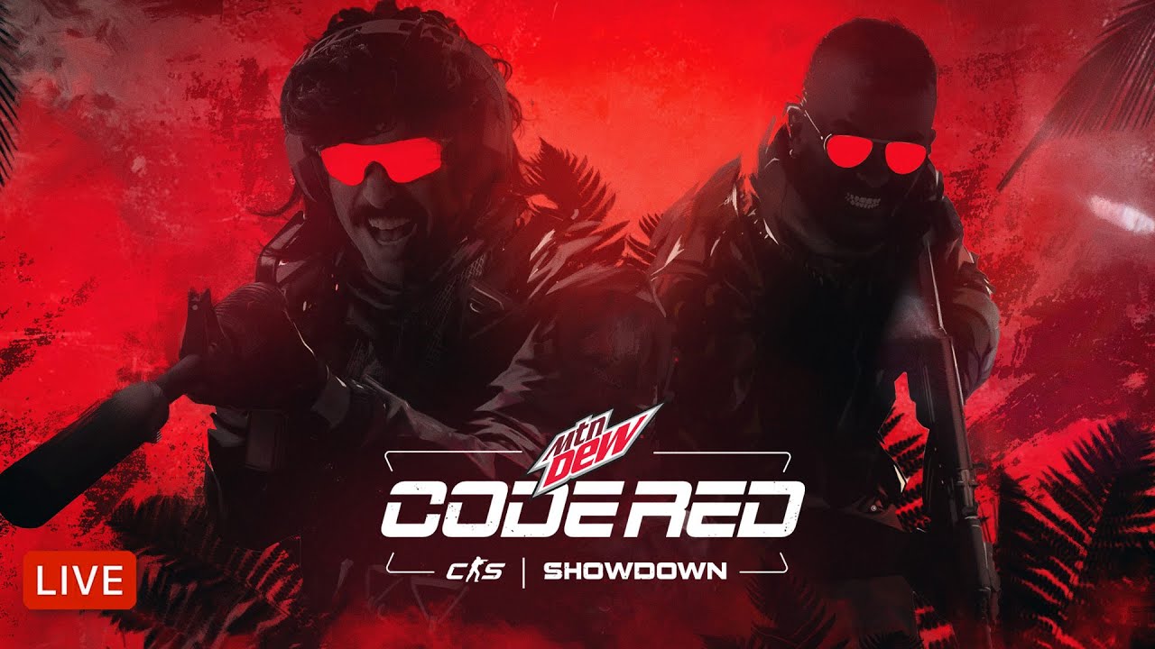 🔴LIVE - DR DISRESPECT - COUNTER-STRIKE 2 - MTN DEW CODE RED background