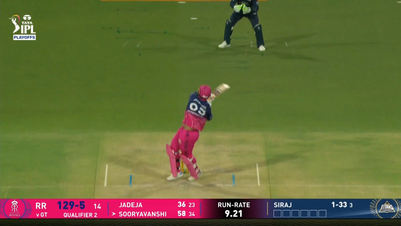 IPL 2026 Q2: GT vs RR - Vaibhav Sooryavanshi Six background