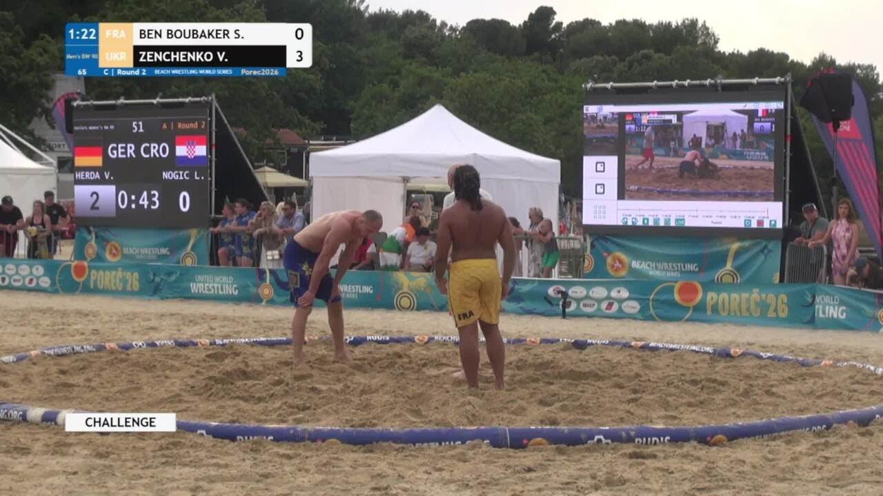 Sofiane Yoan BEN BOUBAKER (FRA) vs. Vladyslav ZENCHENKO (UKR) • C | Round 2 • Men's BW 90Kg background
