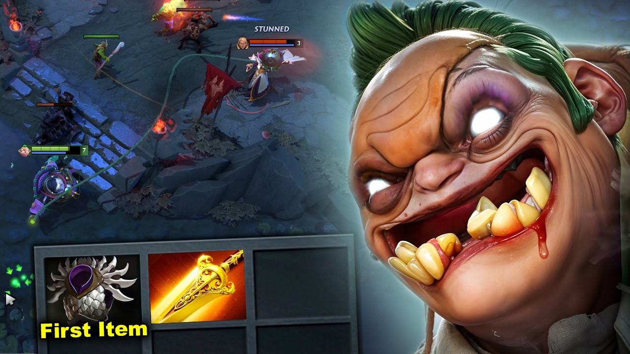 First Item Blade Mail Pudge Raid Boss Burn Radiance Dota 2