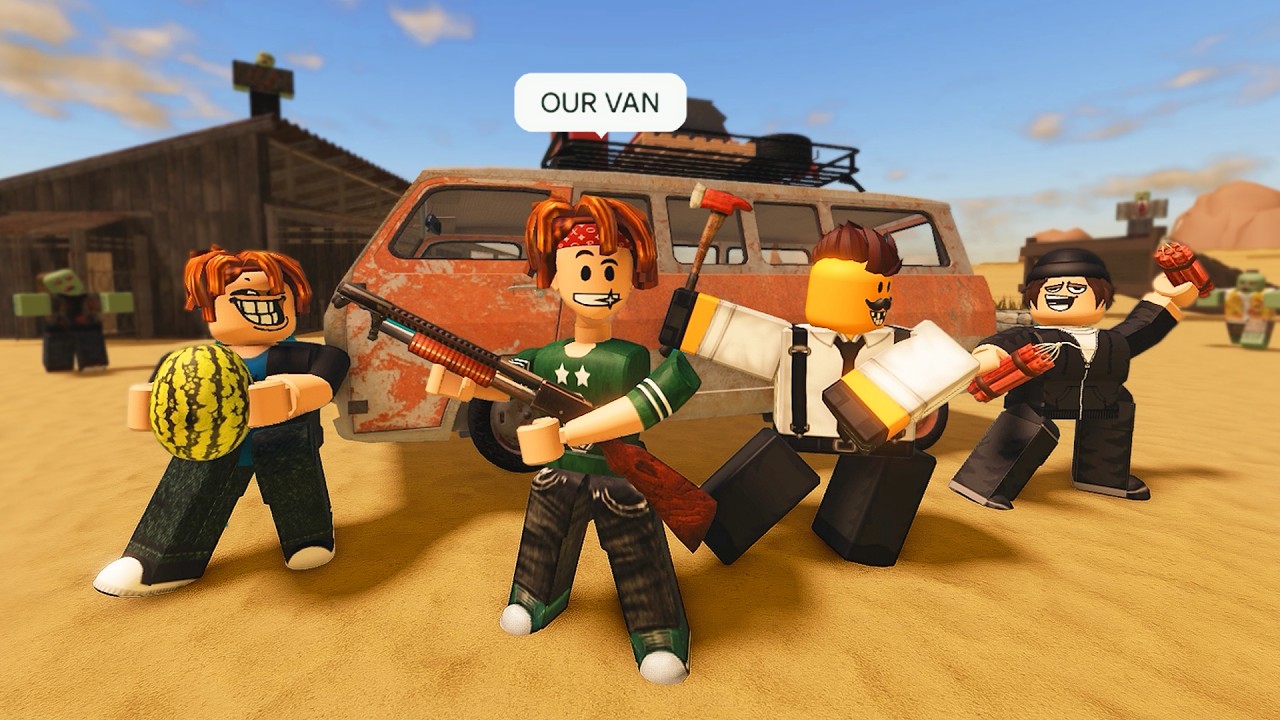 ROBLOX A Desert Trip but we're crashing a VAN 🚐🌵 background