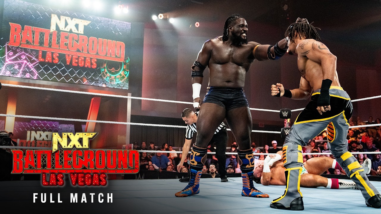 FULL MATCH: Oba Femi vs. Wes Lee vs. Joe Coffey | North American Title Match: NXT Battleground 2024 background