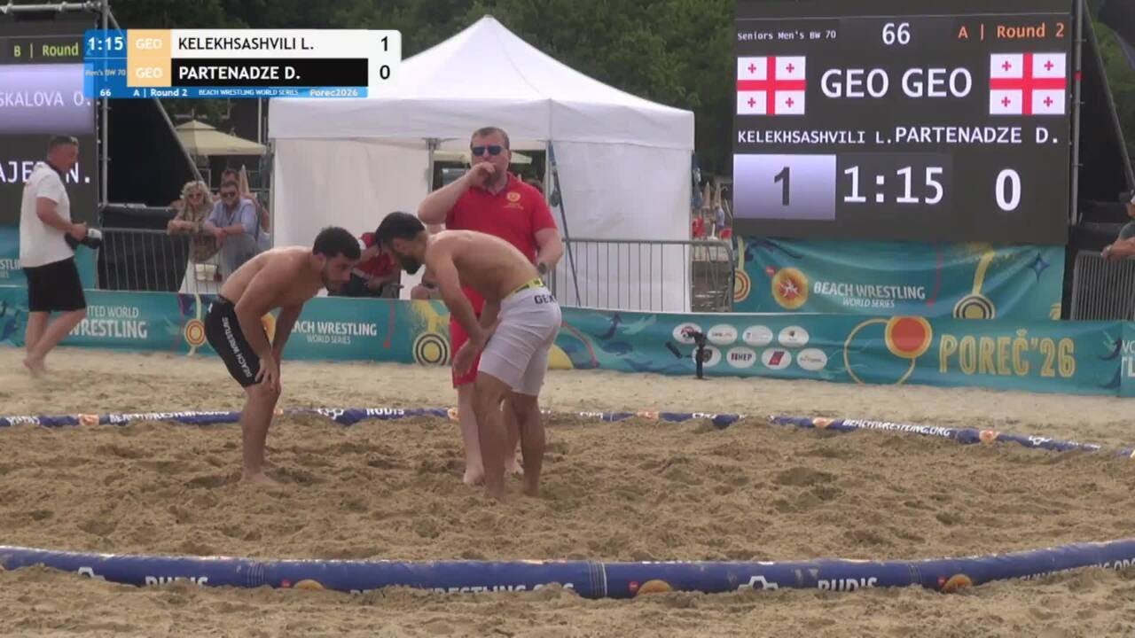 Levan KELEKHSASHVILI (GEO) vs. Davit PARTENADZE (GEO) • A | Round 2 • Men's BW 70Kg background