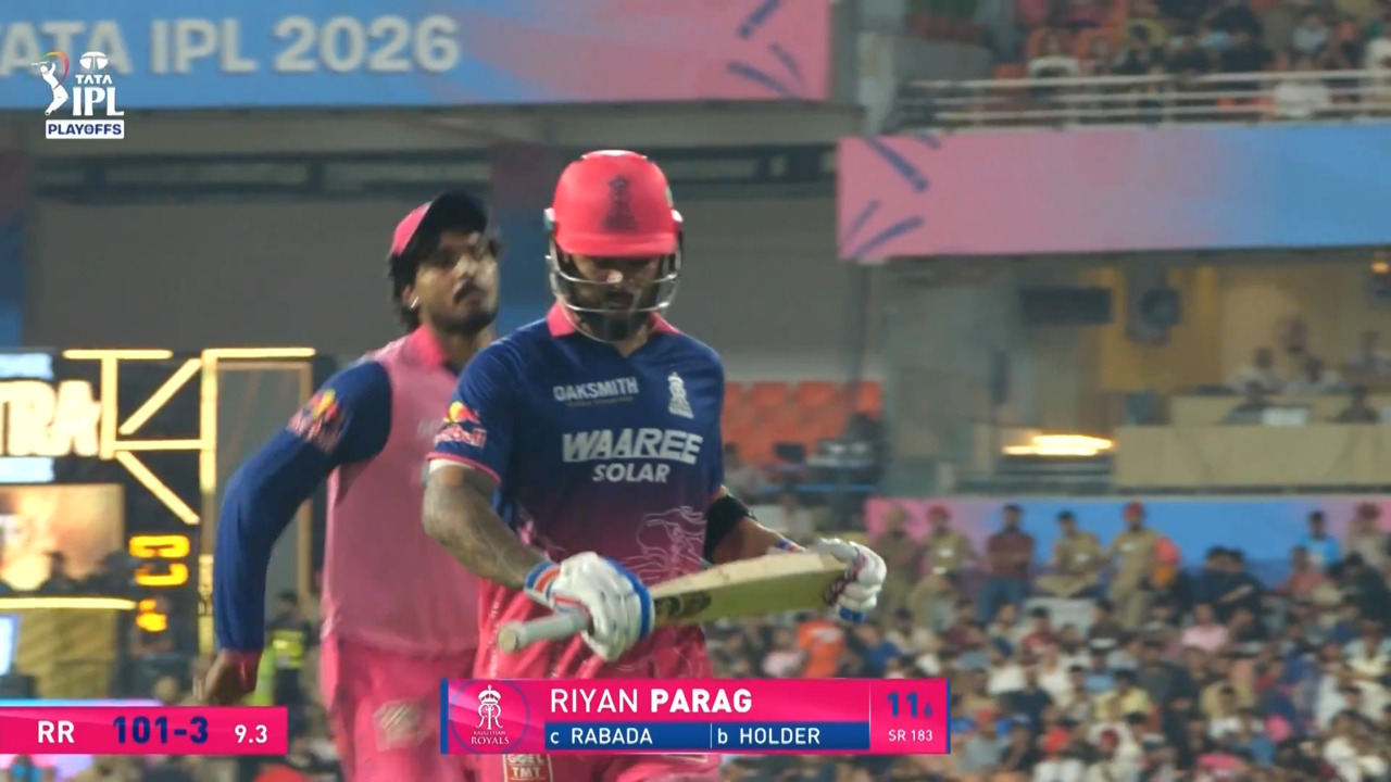 IPL 2026 Q2: GT vs RR - Riyan Parag Wicket