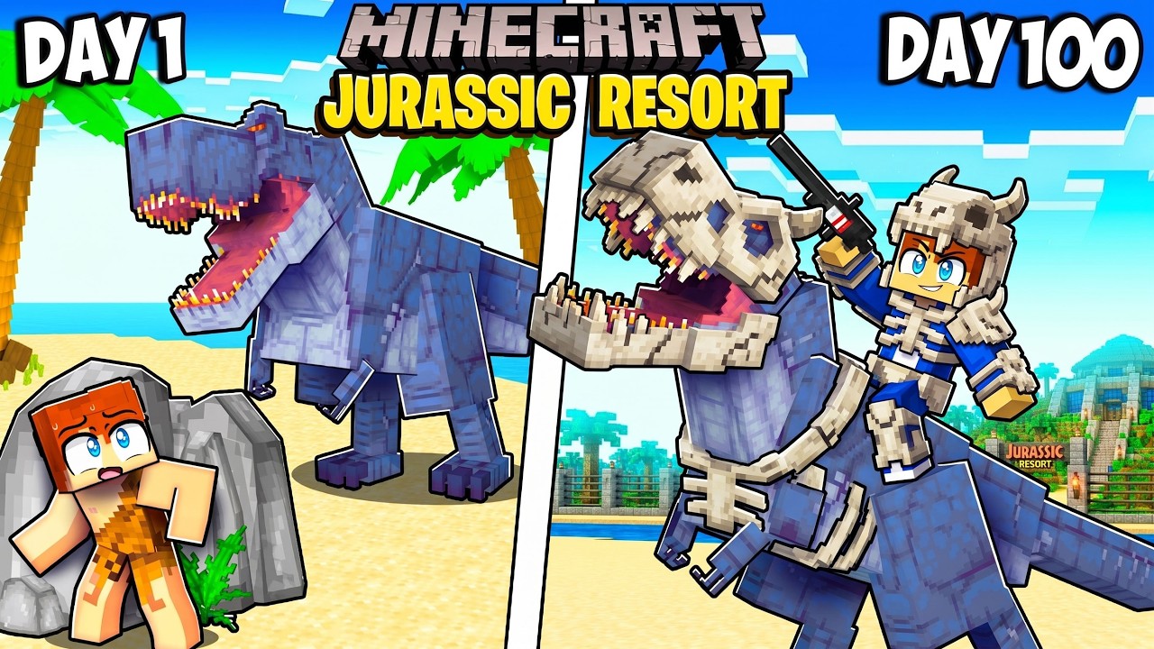 I Survived a JURASSIC RESORT in Minecraft!