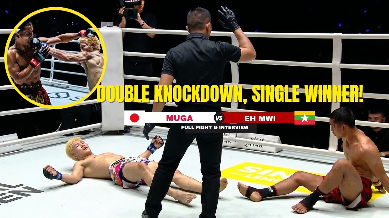 DOUBLE KNOCKDOWN: Cùng ăn đòn nặng, cả hai ngã lăn quay và kẻ đứng vững là cao thủ Myanmar