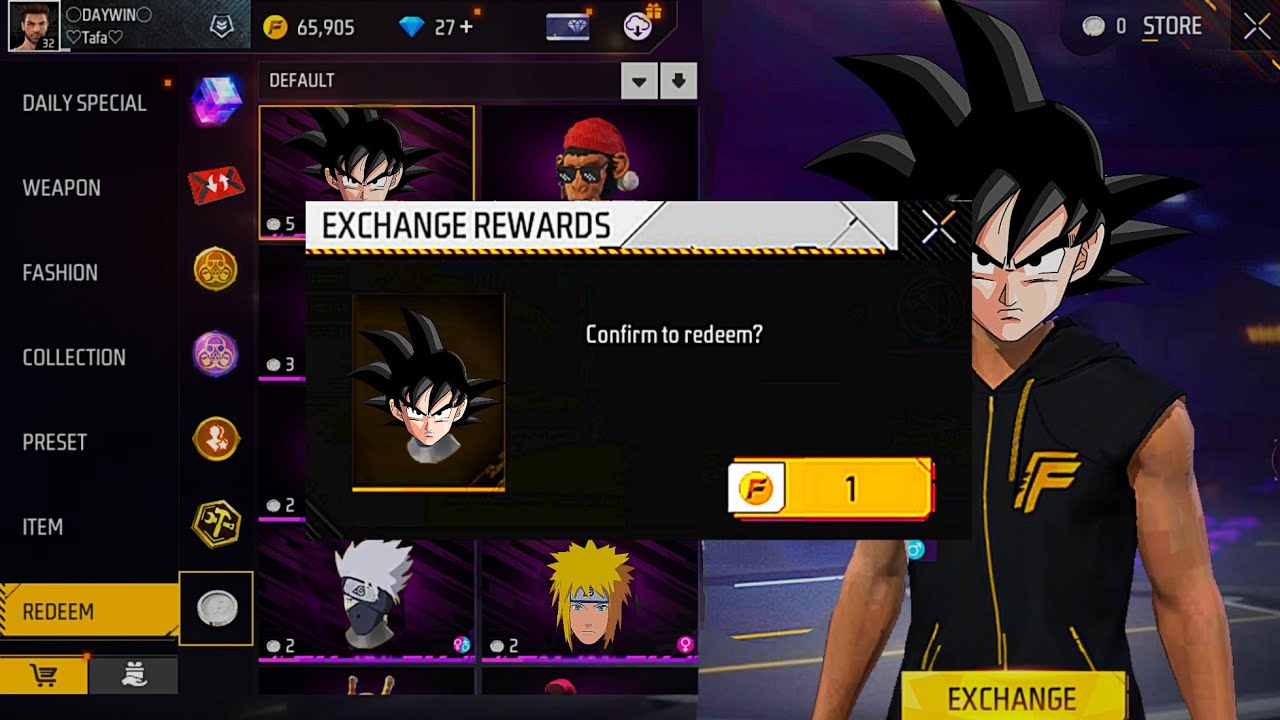 FREE HEAD SKIN 😱 ONLY 1 GOLD ✔️ DRAGONBALL REWARDS 🔥 FREE FIRE background