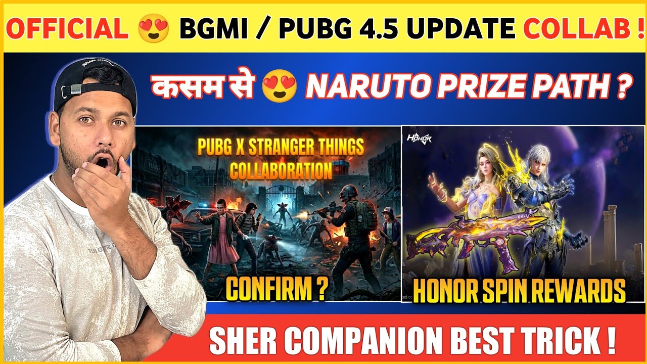 OFFICIAL 😍 Bgmi 4.5 Stranger Things | Naruto Prize Path | Next Honor Spin Bgmi | Pubg 4.5 Update