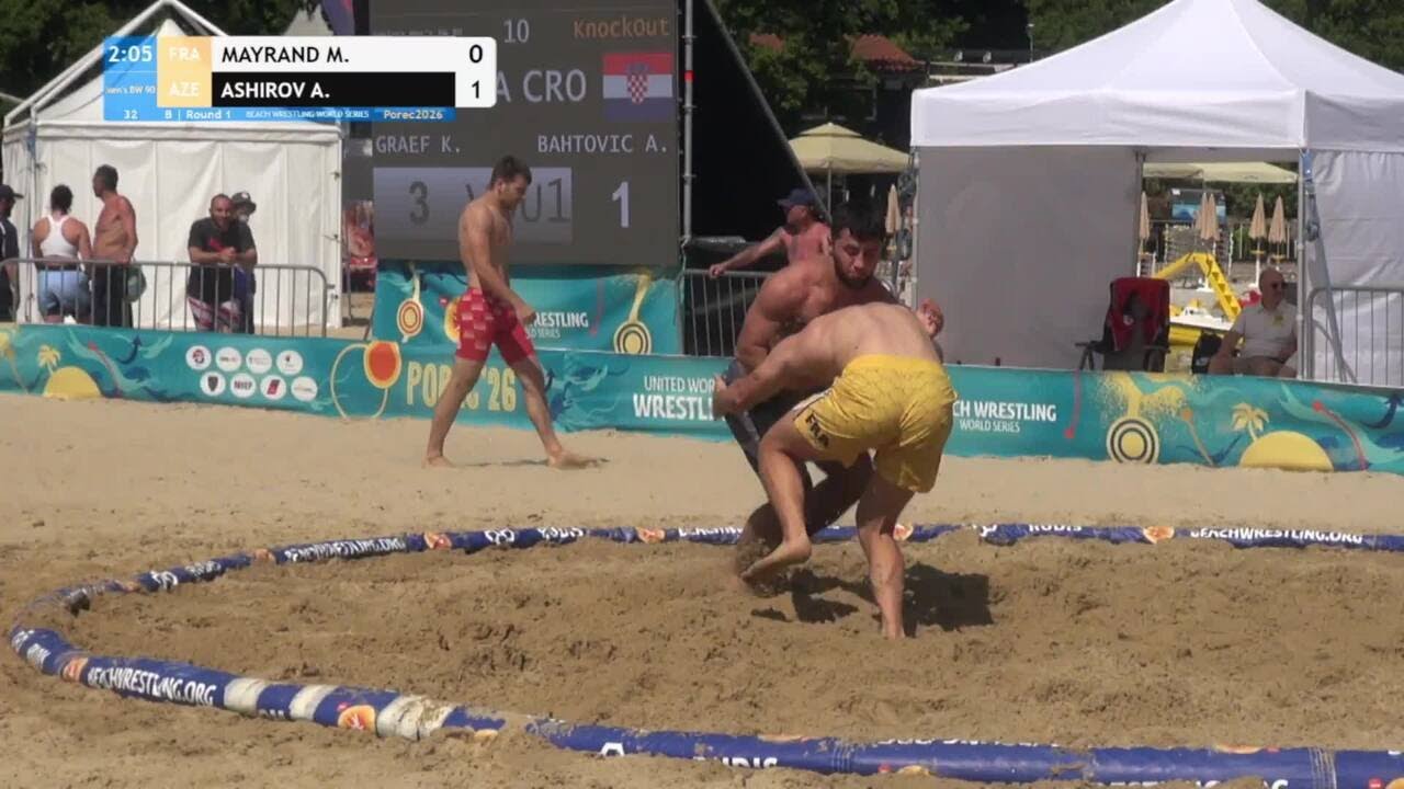Mathis Damien Leon MAYRAND (FRA) vs. Ashraf ASHIROV (AZE) • B | Round 1 • Men's BW 90Kg background
