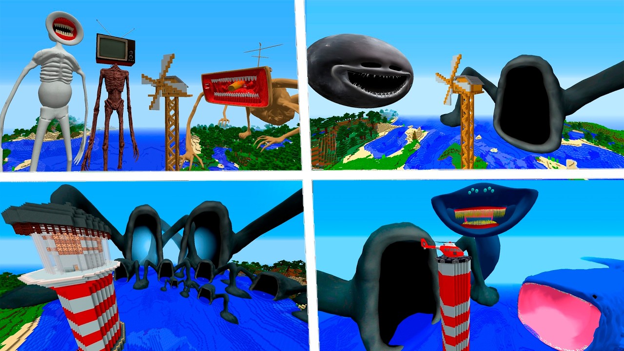 COMPILATION OF BEST SHIN GIANT MONSTERS in Minecraft - Gameplay background