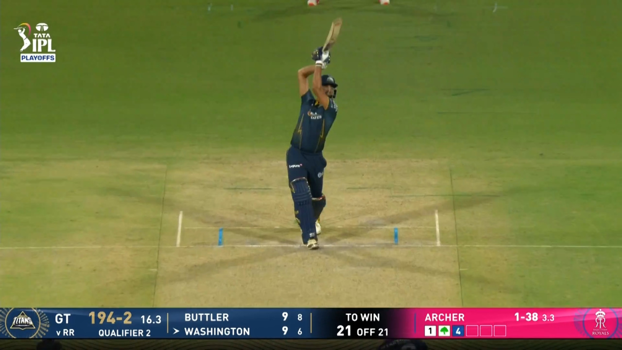 IPL 2026 Q2: GT vs RR - Washington Sundar Six background