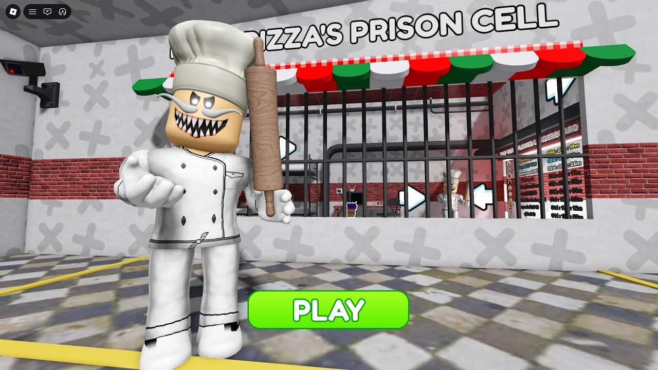 🍕 PAPA PIZZA'S PRISON RUN! Obby roblox Gameplay Walkthrough No Death 4K background