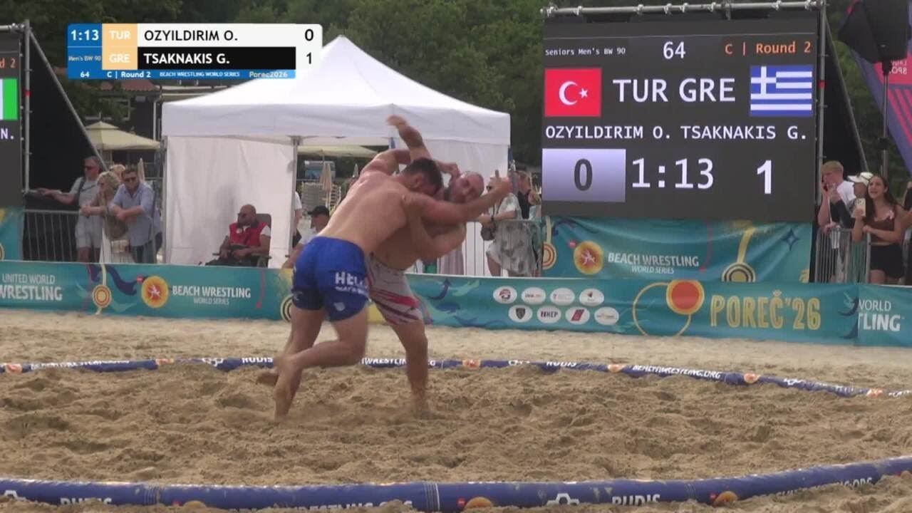 Omer OZYILDIRIM (TUR) vs. Georgios TSAKNAKIS (GRE) • C | Round 2 • Men's BW 90Kg background