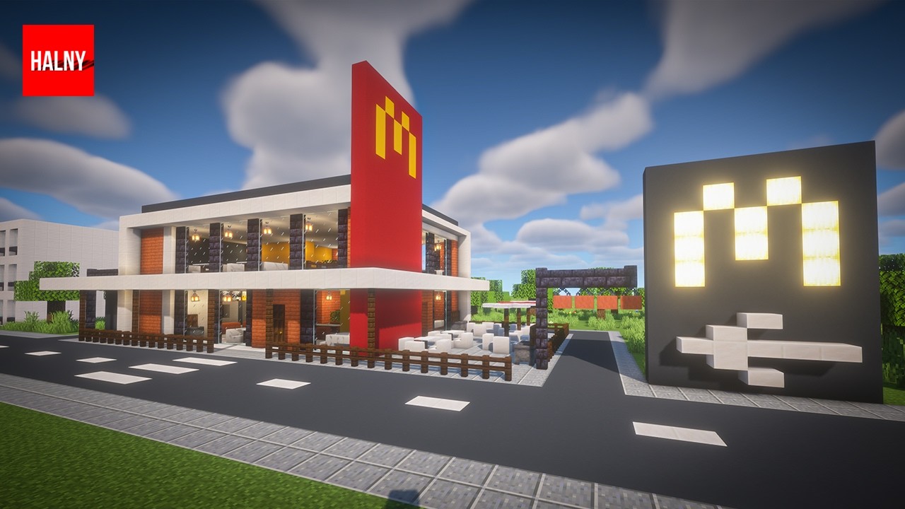 How to build a mcdonalds in minecraft background