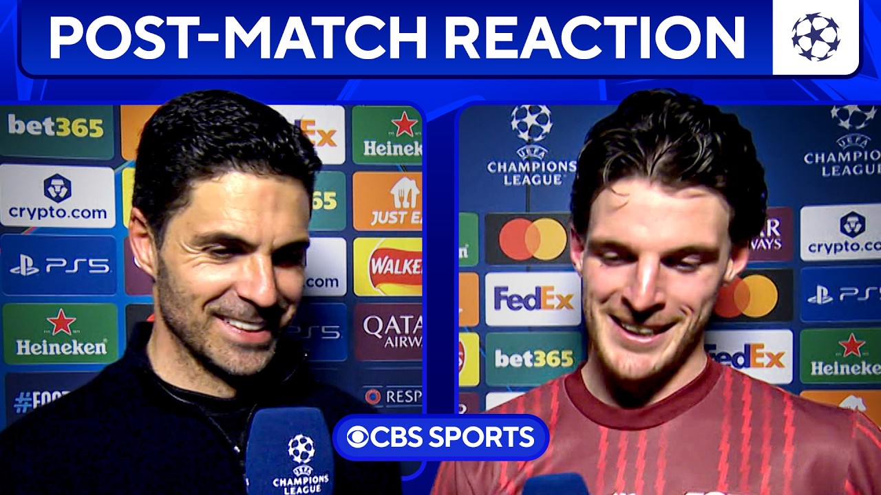 "Bring on EVERYTHING" Rice on Arsenal progressing to UCL Semifinal background