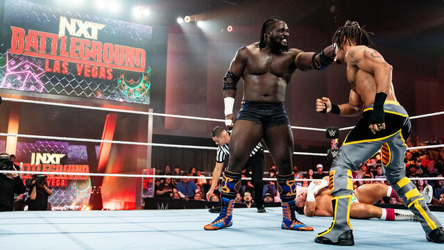 FULL MATCH: Oba Femi vs. Wes Lee vs. Joe Coffey | North American Title Match: NXT Battleground 2024 background