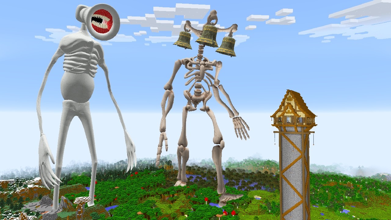 SURVIVING FROM SIREN BELL HEAD AND MEGAPHONE in Minecraft - Gameplay